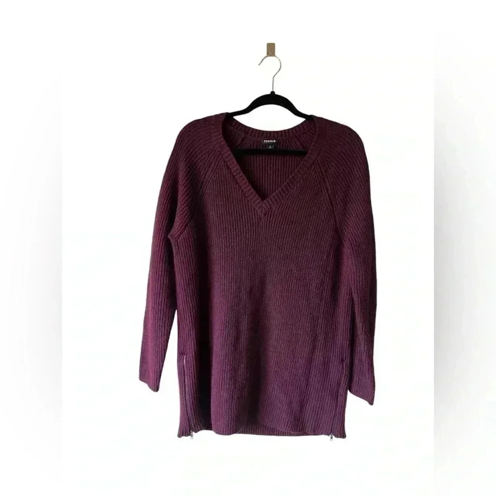 Torrid Rib Raglan Tunic Sweater Plus Size 1X